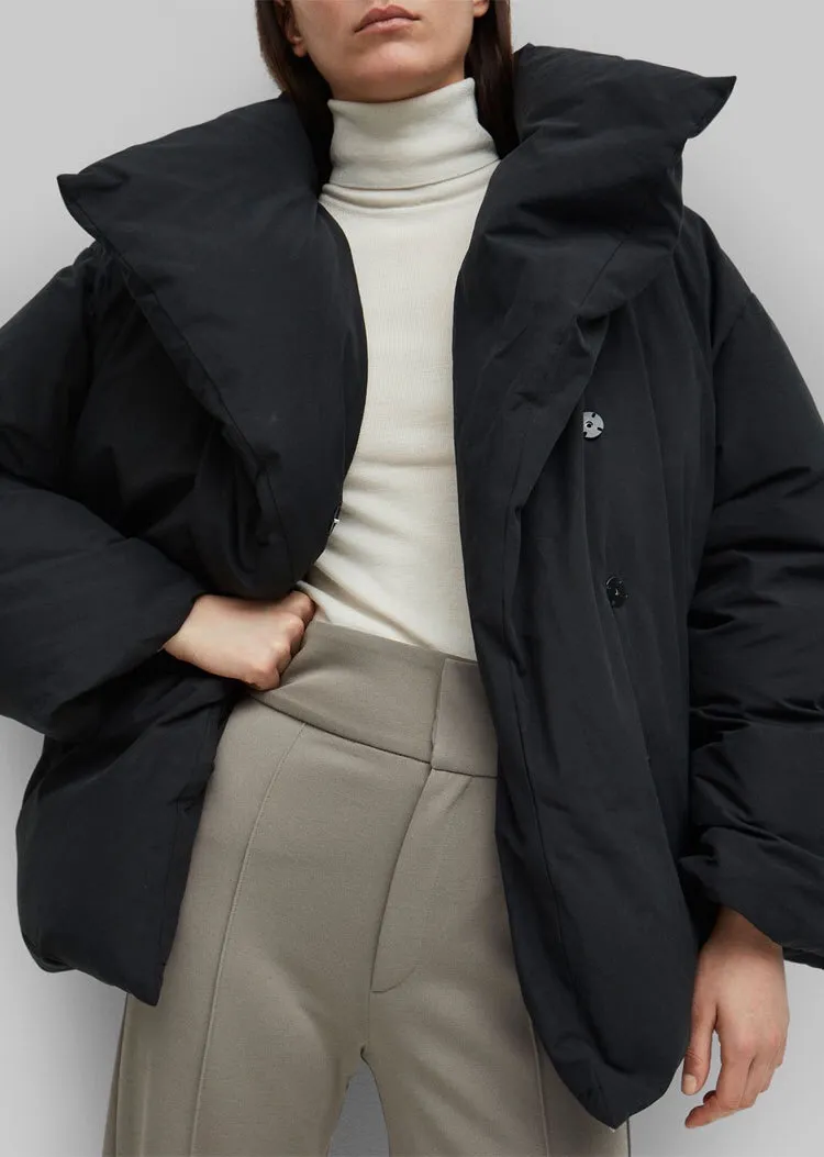 TOTEME Down 2023 Loose Jacket Warm Black Puffer Coat Womens From