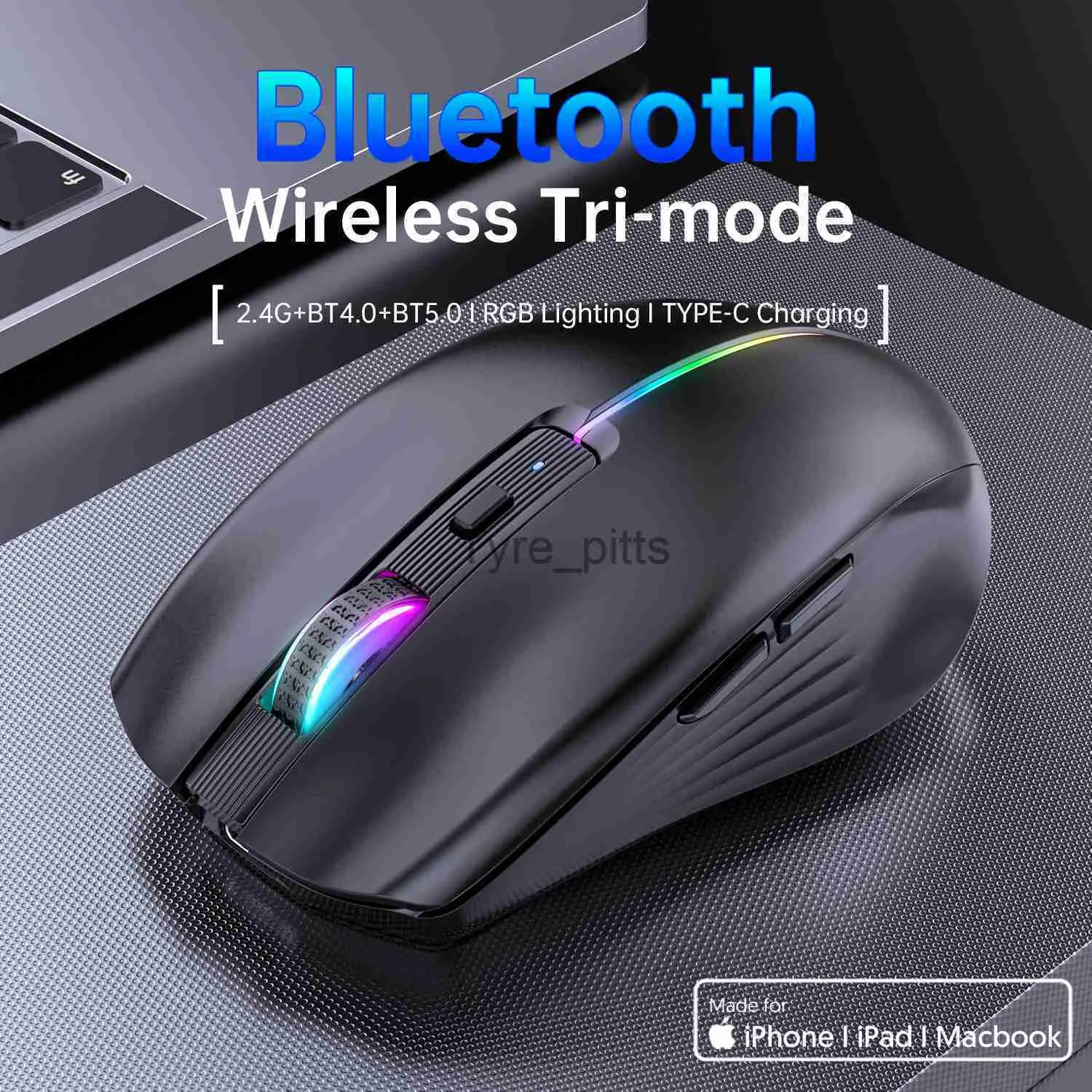 Mäuse Typ-C Wiederaufladbare Drahtlose Maus Bluetooth Maus RGB USB Ergonomische Gaming Maus Stille Maus für Computer Laptop Macbook X0807