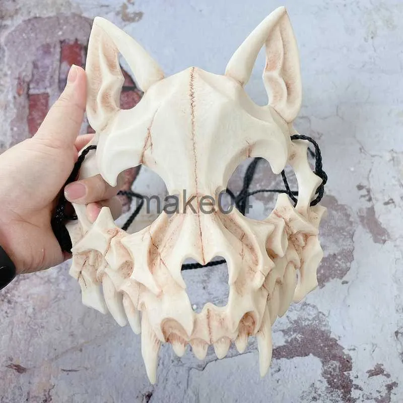 Masque De Crâne Halloween Avec Mâchoire Mobile – Latex Réaliste, Ajustable | Pour Cosplay, Fête, Carnaval