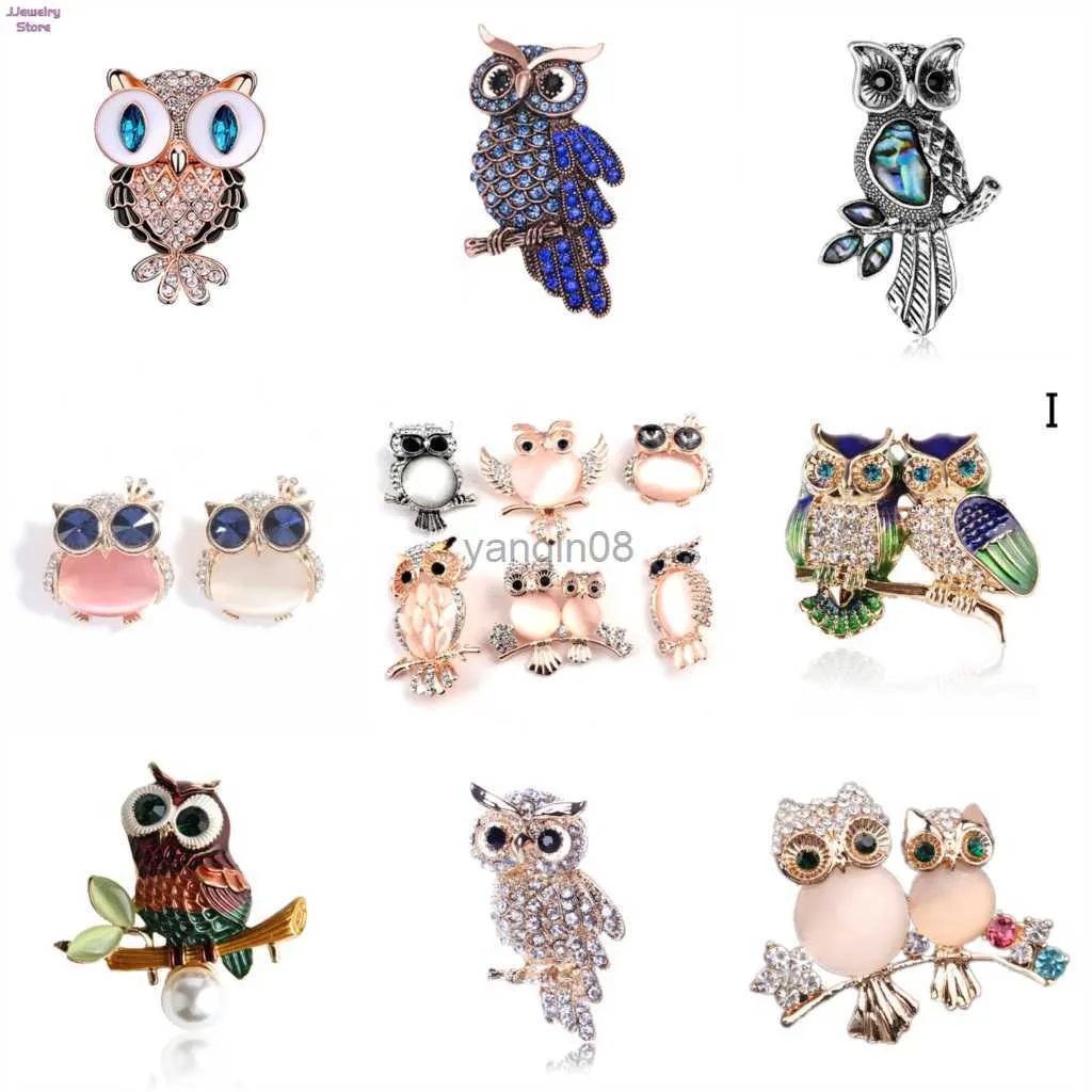 Pins Brooches 1pc Owl Brooches For Wedding Bouquet Vintage Wedding Hijab Scarf Pin Up Buckle Femininos Brooches Couple Collar Jewelry Pins HKD230807