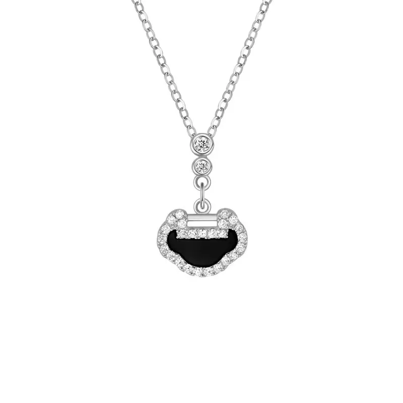Mode classique serrure de sécurité diamant pendentif colliers pour femmes élégant médaillon collier de haute qualité chaînes ras du cou bijoux de créateur
