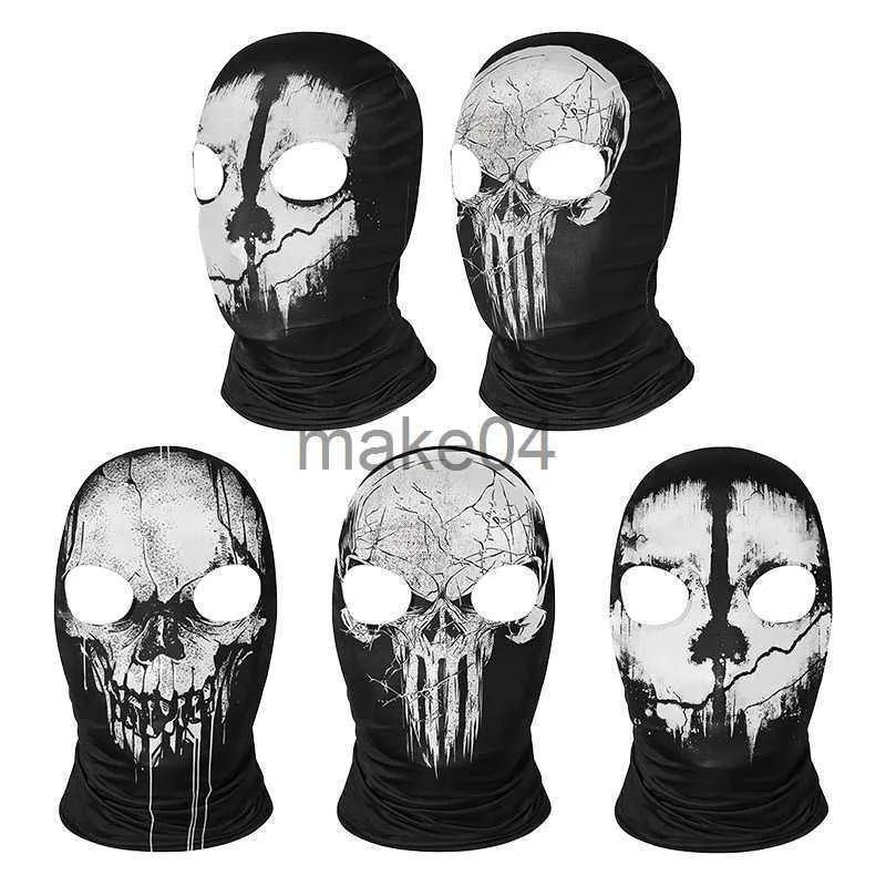 Party Masks Motorcykel Skull Mask Ghosts Caps Balaclava Bike Motocross Headgear Men Women War Game Cosplay CS Headwear Halloween Party Masks J230807