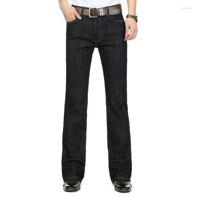 Jeans homme noir taille mi-haute pantalon de survêtement plus polaire épaisse taille coréenne 26-38