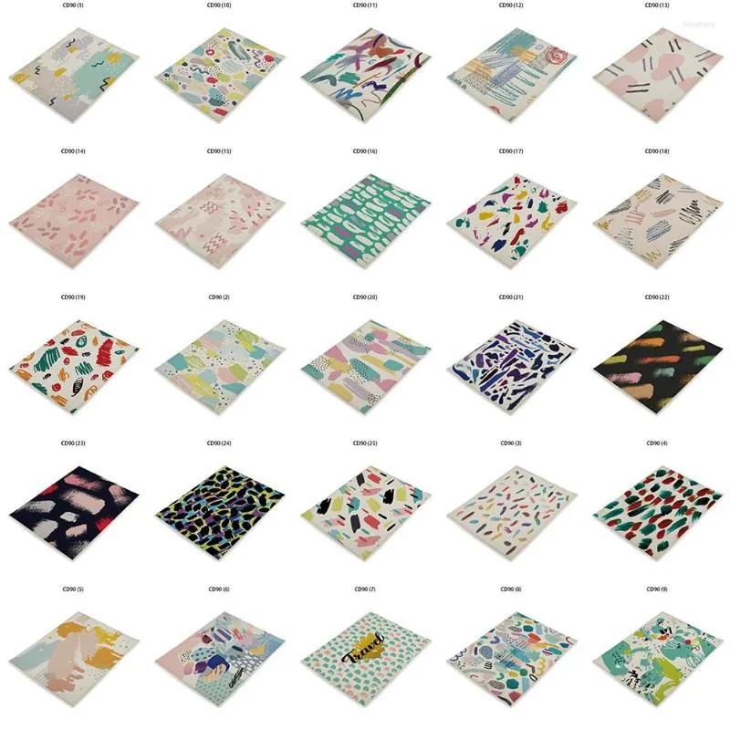 Serviette de table dessin animé photos napperon Style abstrait tasse 32x42cm décoration moderne couleur serviettes en tissu tapis torchon