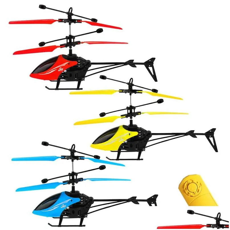 Electric/Rc Aircraft Kids Toys Originality High Quality Flying Helicopter Mini Rc Infrared Induction Flashing Light Drone Christmas Dhoiy