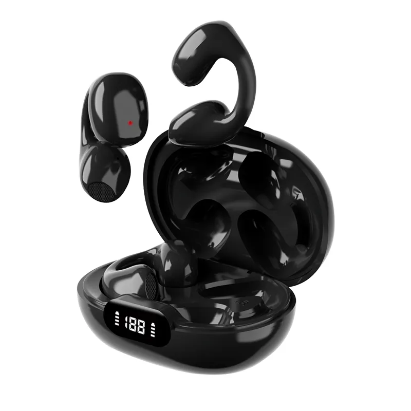 Mini casque Bluetooth à pince sur l'oreille, casque antibruit, Bluetooth 5.3, son Surround stéréo, appels HD, port indolore, longue durée de vie de la batterie