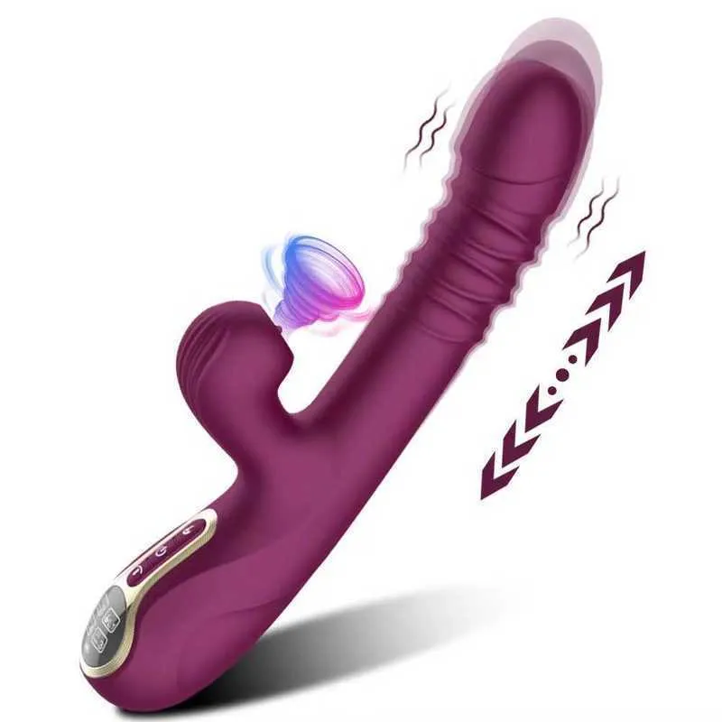 Massageador empurrando o vibrador para mulheres clitóris Gentulador de ponto G Língua lambendo a masturbação feminina telescópica automática