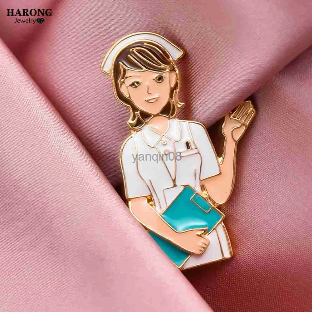 Pins Brooches New Medical Nurse Brooch Zinc Alloy Badge Doctor Graduation Medical Student Cowboy Jacket Lapel Pin Accessories for Friend Gift HKD230807