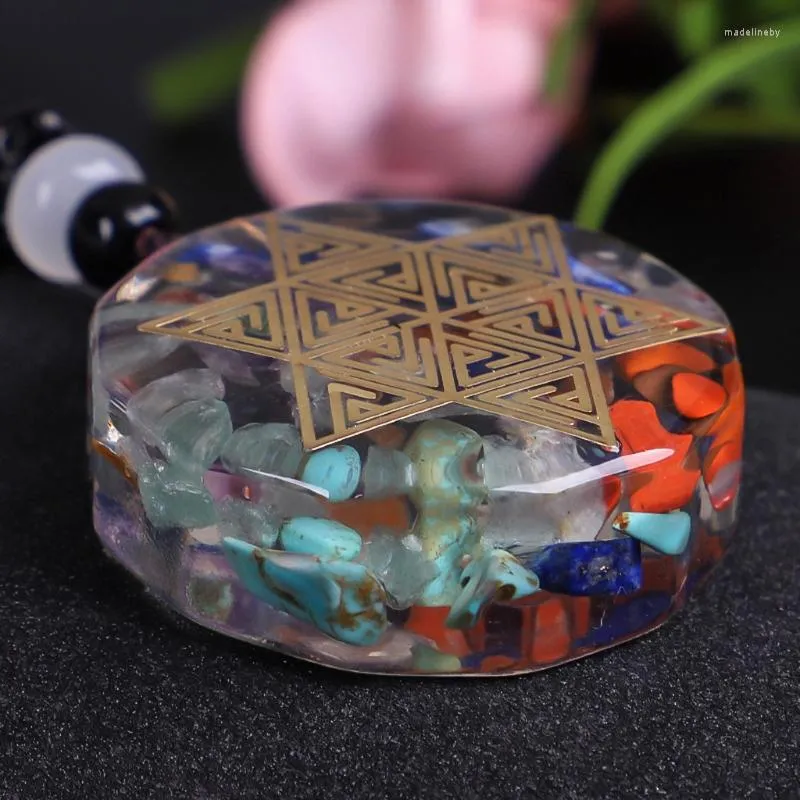 Catene Collana con pendente in orgone alla moda Metatron Cube Orgonite Energy Gioielli per coppie