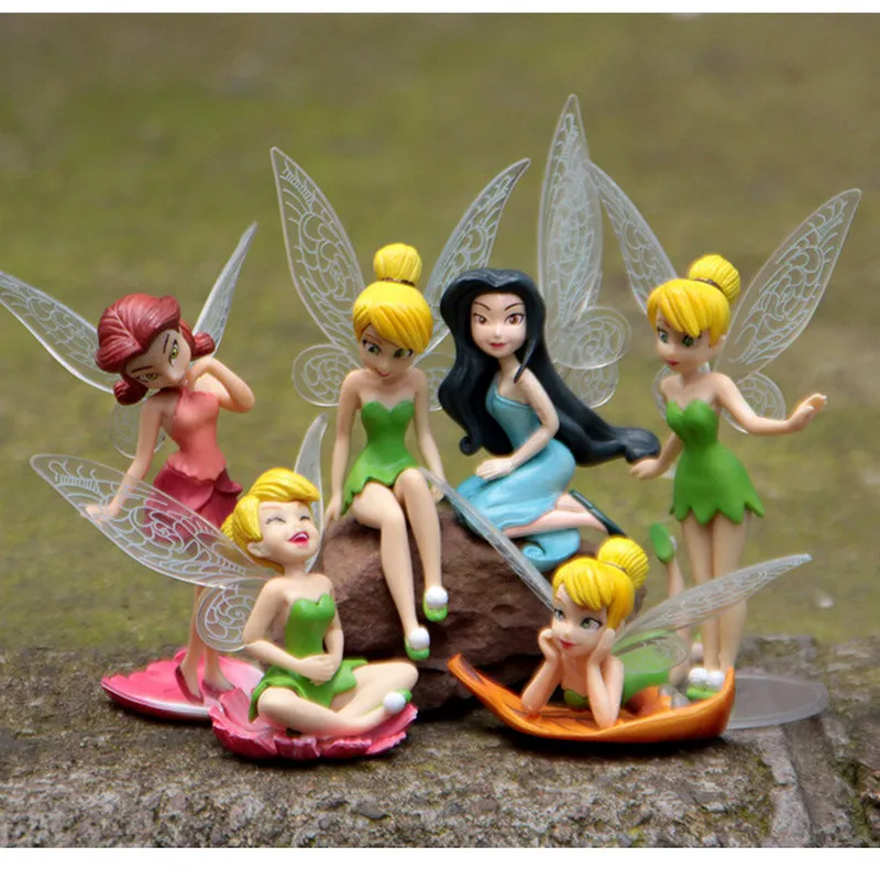 Dekorativa föremål Figurer Flower Fairy Flying Wing Family Miniature Artificial Garden Decoration Home Crafts Succulents 230807