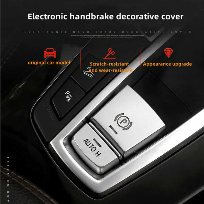Autocollants décoratifs de bouton de stationnement automatique de frein à main électronique de voiture pour Bmw 3 5 6 7 Series X1 X3 X4 X5 X6 F30 E90 E92 F10 Gt Acc2676
