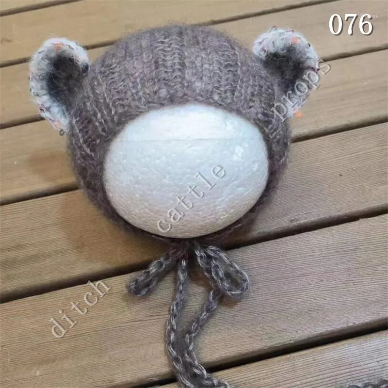 إكسسوارات الشعر المولودة Pography Props Mohair Ear Hat Studio Clothing Bonnet Cap