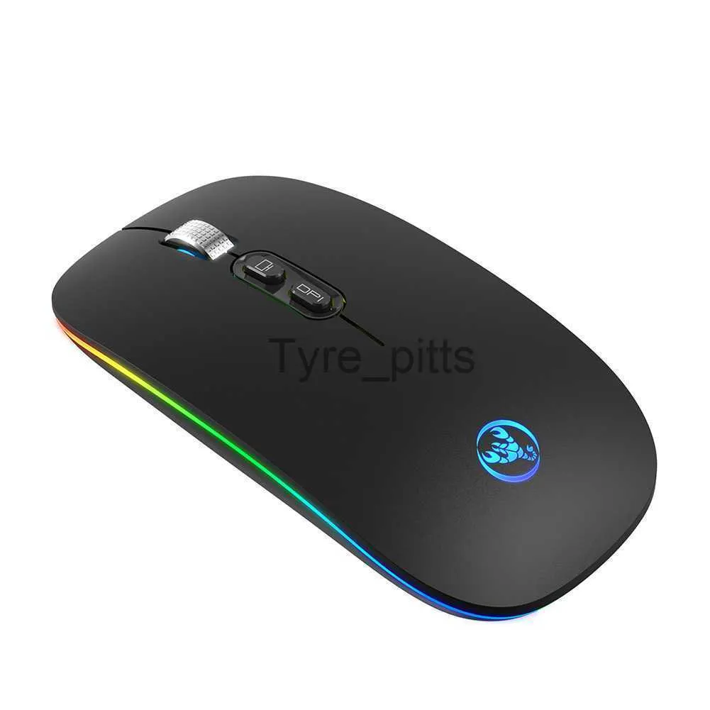 Möss trådlös mus Bluetooth-kompatibel 1600DPI RGB Musdator Silent Mause Led Backbelyst ergonomisk spelmus för bärbar dator PC X0807