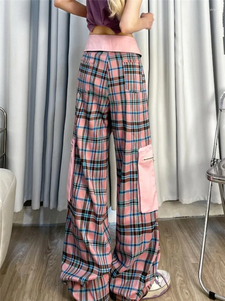 Baggy Plaid Womens Overalls With Large Pockets And Wide Leg Casual Pink  Loose Fit Baggy Sweatpants Women For Girls And Women From Shizier, $46.18