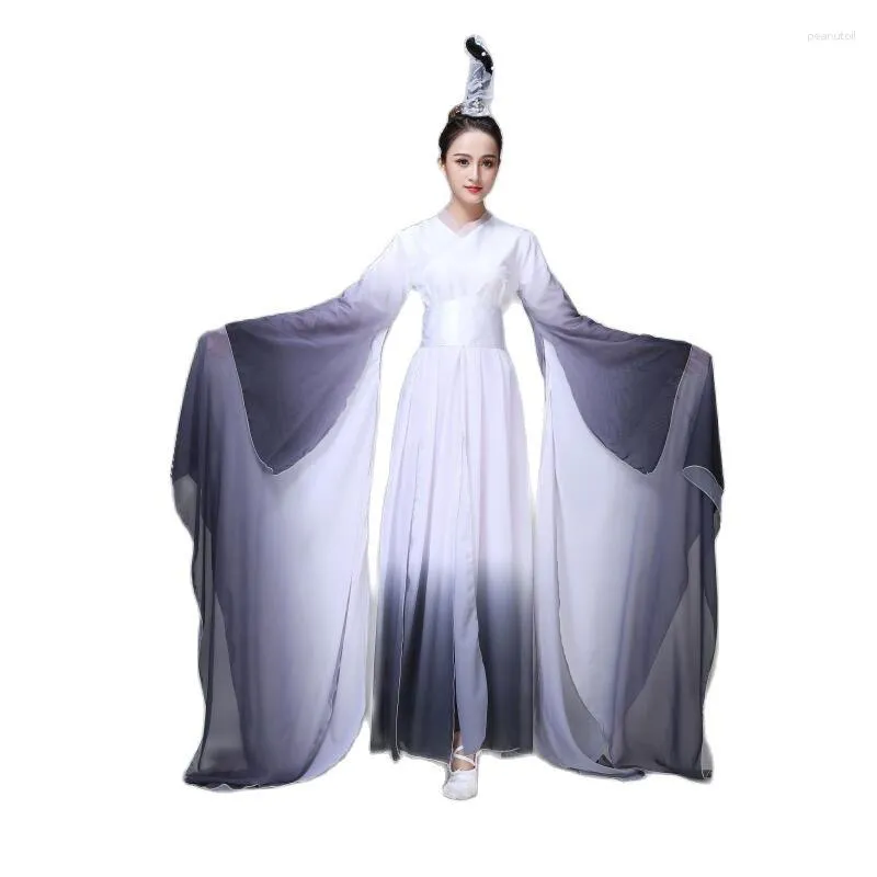 Stage Wear Chinese Folk Dance Costume Ancient Ink Style Female Classical Dancer Clothes Traditional Yangko Oriental Dress