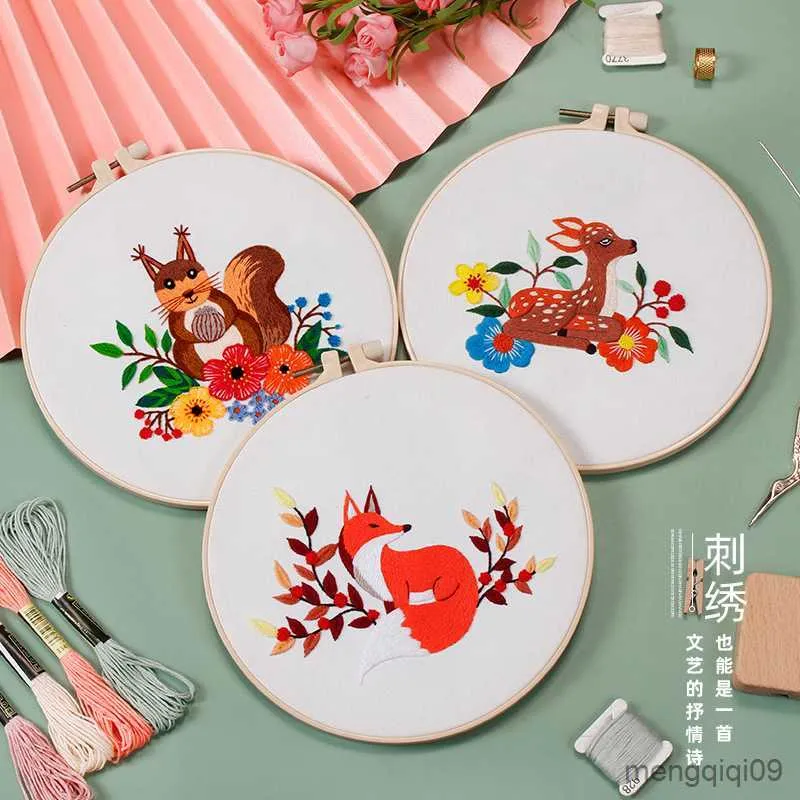 中国製品かわいいバニーリス刺繍diyニードルワーク素敵な動物パターン初心者クロスステッチ用ニードルクラフト（R230807なし