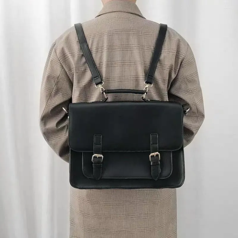 Sac à dos Vintage coréen Preppy Style étudiant sac d'école pour filles garçons PU femme mâle Messenger sacs femmes épaule fourre-tout