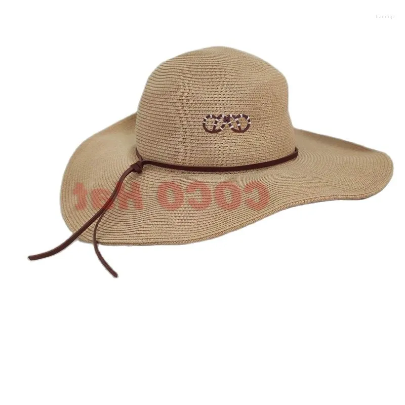 Chapéus de aba larga chapéu de panamá 449409 Luxo de caça de palha para mulheres caps ladies moda moda design