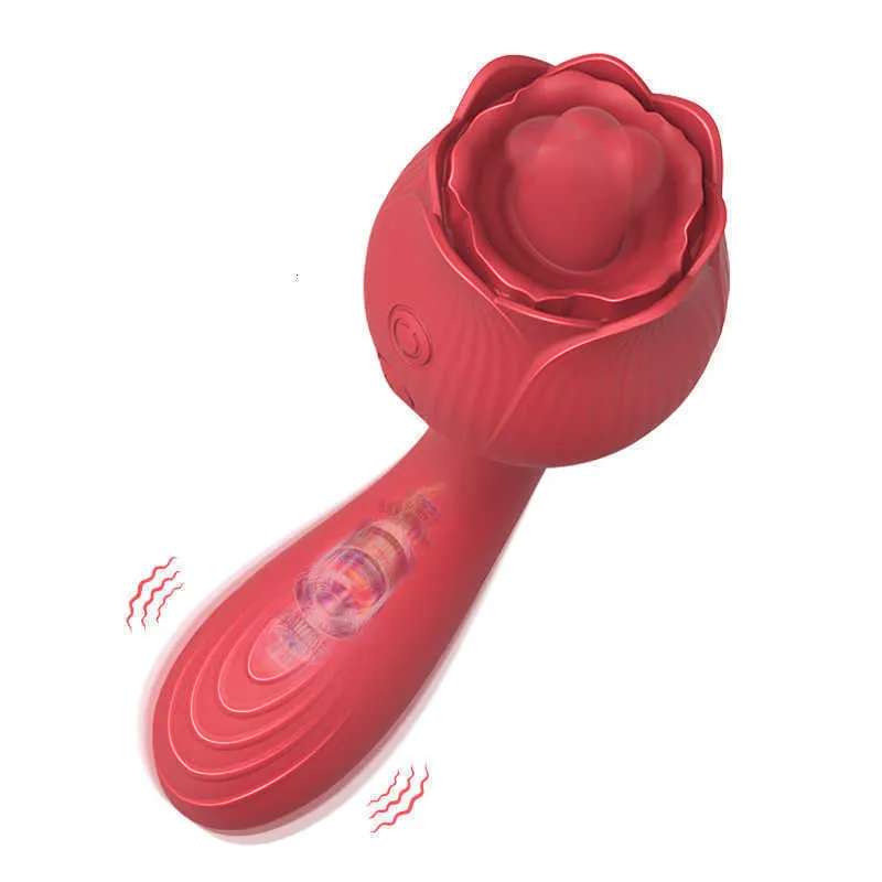 Massager Licking Dildo Vibrator for Women Masturbator Rose Shape Vibrating Clitoral Vagina Stimualtor g Spot Massage Product