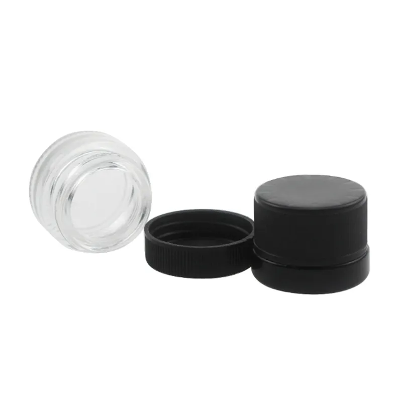 5ml Black Glass Jar Concerntrate Non-Stick Container with Child Proof Lid Dry Herb Wax Dab Jars DHL Free JL1815