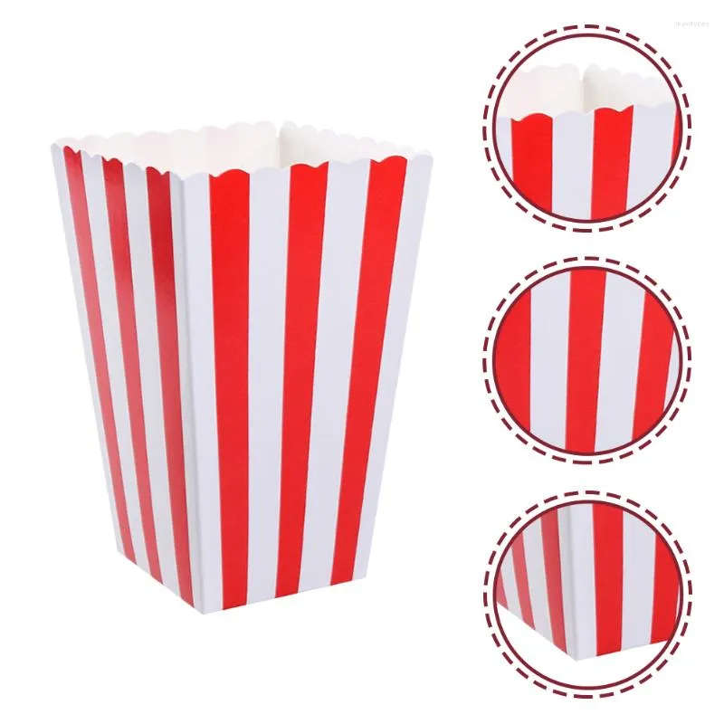 Dinnerware Sets 10 Pcs Popcorn Carton Cups Disposable Vintage Paper Baby Outdoor Party Supplies