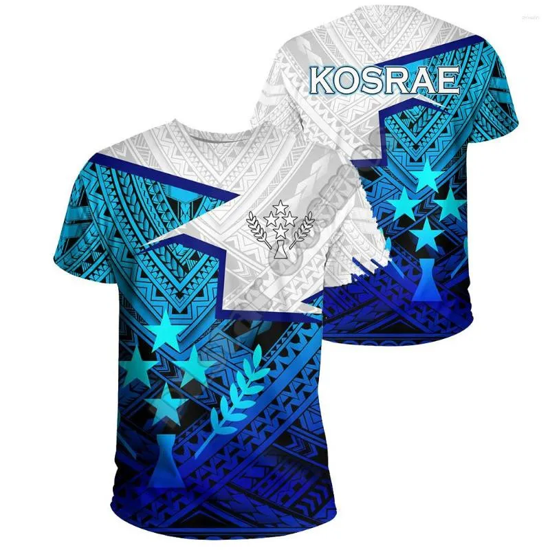 Camisetas para hombre ropa de moda polinesia camisetas para hombres y mujeres camiseta de manga corta con estampado 3D camiseta Kosrae