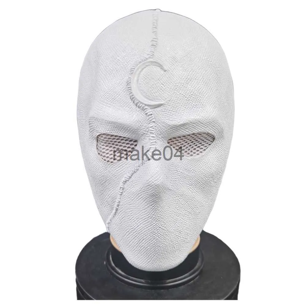 Masques de fête Lune Chevalier Masque Halloween Déguisements Parti Cosplay Masques En Latex Casque Mascarade Accessoires De Fête J230807