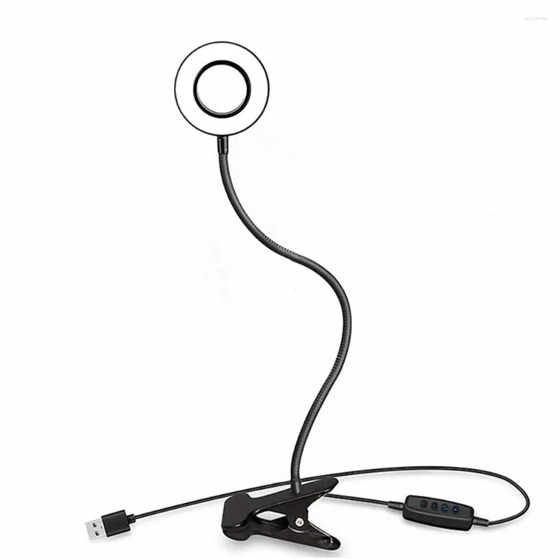 Bordslampor sanmusion barn läser lampa inomhus studierum sovrum skrivbord bok natt ljus USB Power Flexibel klipp Dimbar LED -belysning