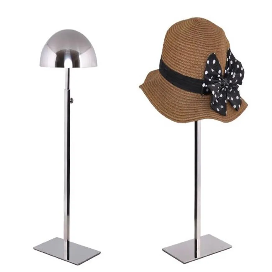 hat display stand high quality stainess steel cap display rack adjustable metal men women's wig hairpiece holde258J