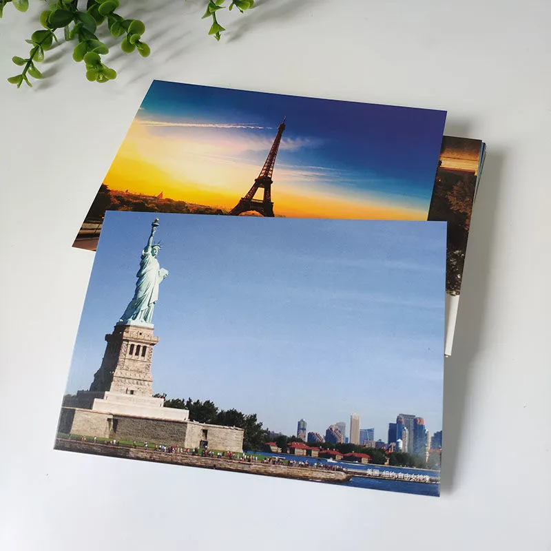 Wholesale postcards New Year's gift traveled around the world scenic spots beautiful birthday small greeting card piece of 300 sheets