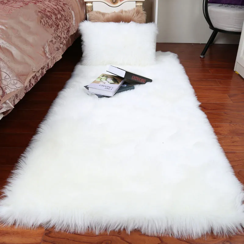 Dywany pluszowe dywaniki owczeliscy do sypialni miękki dywan dywan długie włosy matka nosowa podłoga owłosione białe dywany salon futra dywany 230804
