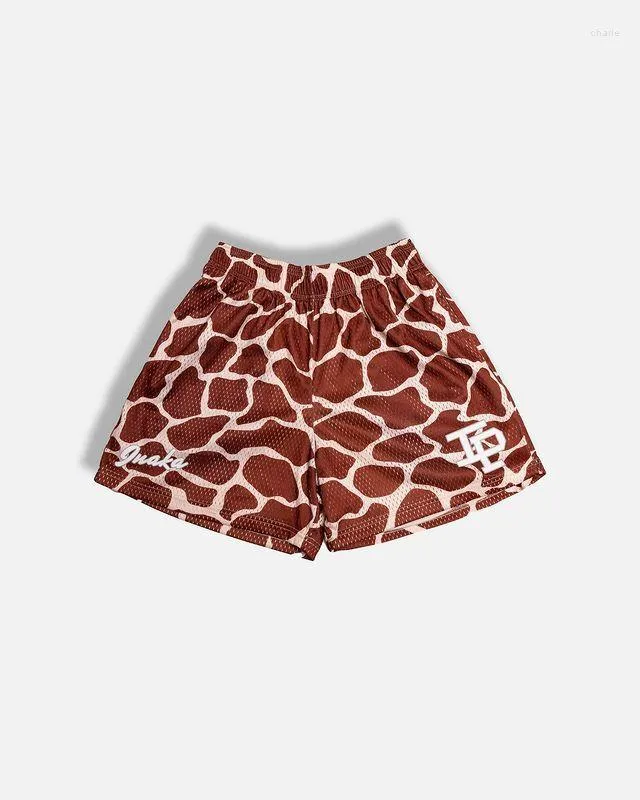 Shorts masculinos de verão com estampa de leopardo fitness corrida wwimming basquete calças esportivas secagem rápida malha respirável