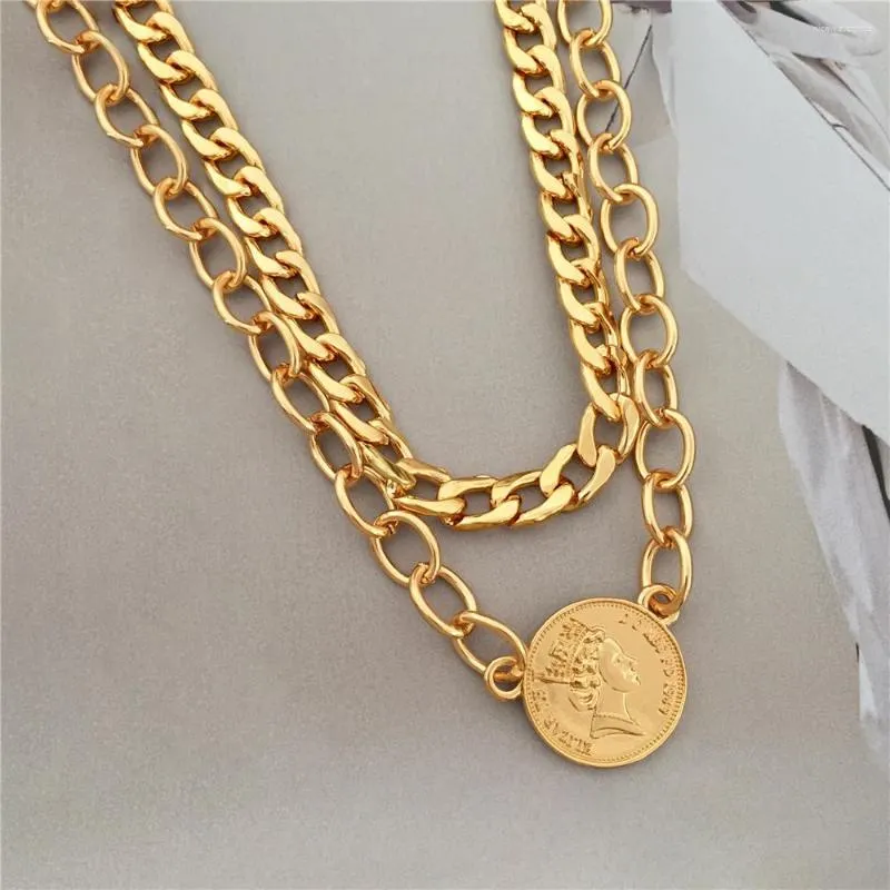Anhänger Halsketten Mode Gold Farbe Halskette Für Frauen Trendy Multi-Layer-Set Schmuck Geschenke