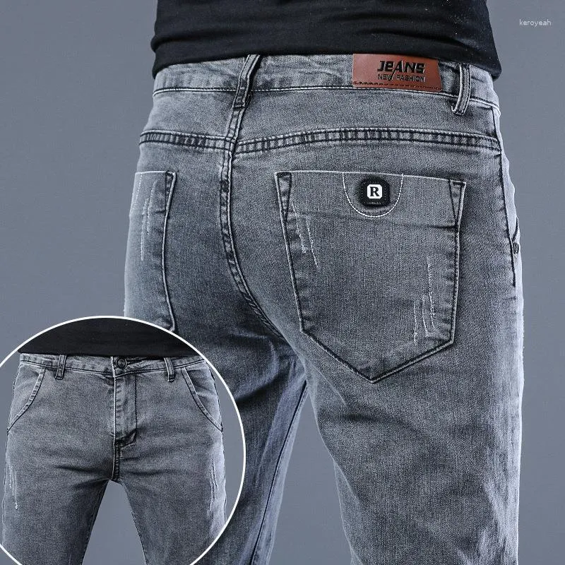 Herren Jeans 2024 Frühling Und Sommer Trendige Marke Schlanke Füße Trend Lässig Atmungsaktive