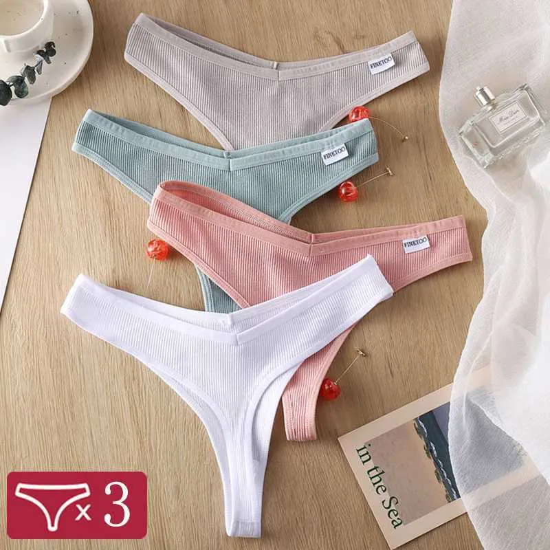 3PCS/Set Women Botton Thongs Metties Seksowne niskie talia G-string