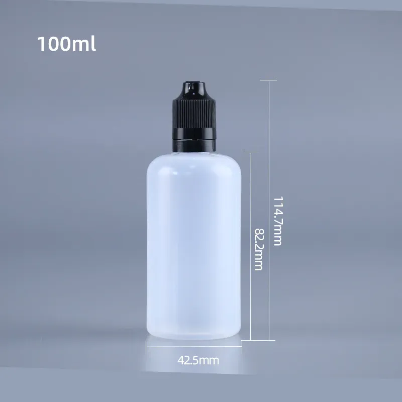 Colorful Plastic Bottles 3ml 5ml 10ml 15ml 20ml 30ml 50ml 60ml 100ml 120ml E Liquid Dropper Bottles with Long Thin Tips Tamper Evident Chilidproof Caps