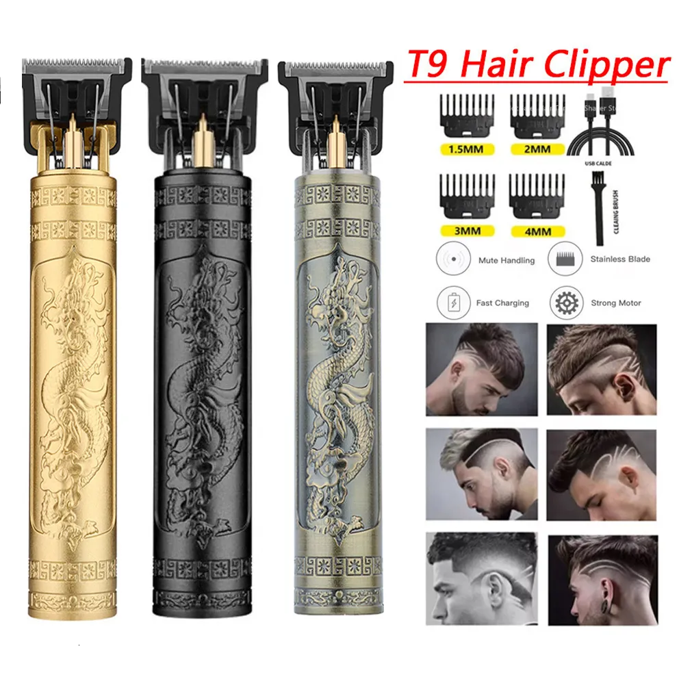 Elektryczne gówniane t9 USB Hair Clipper dla mężczyzn krojenia maszyny do ładowania mężczyzny golarka TRIMRER BARBER BARD 230807