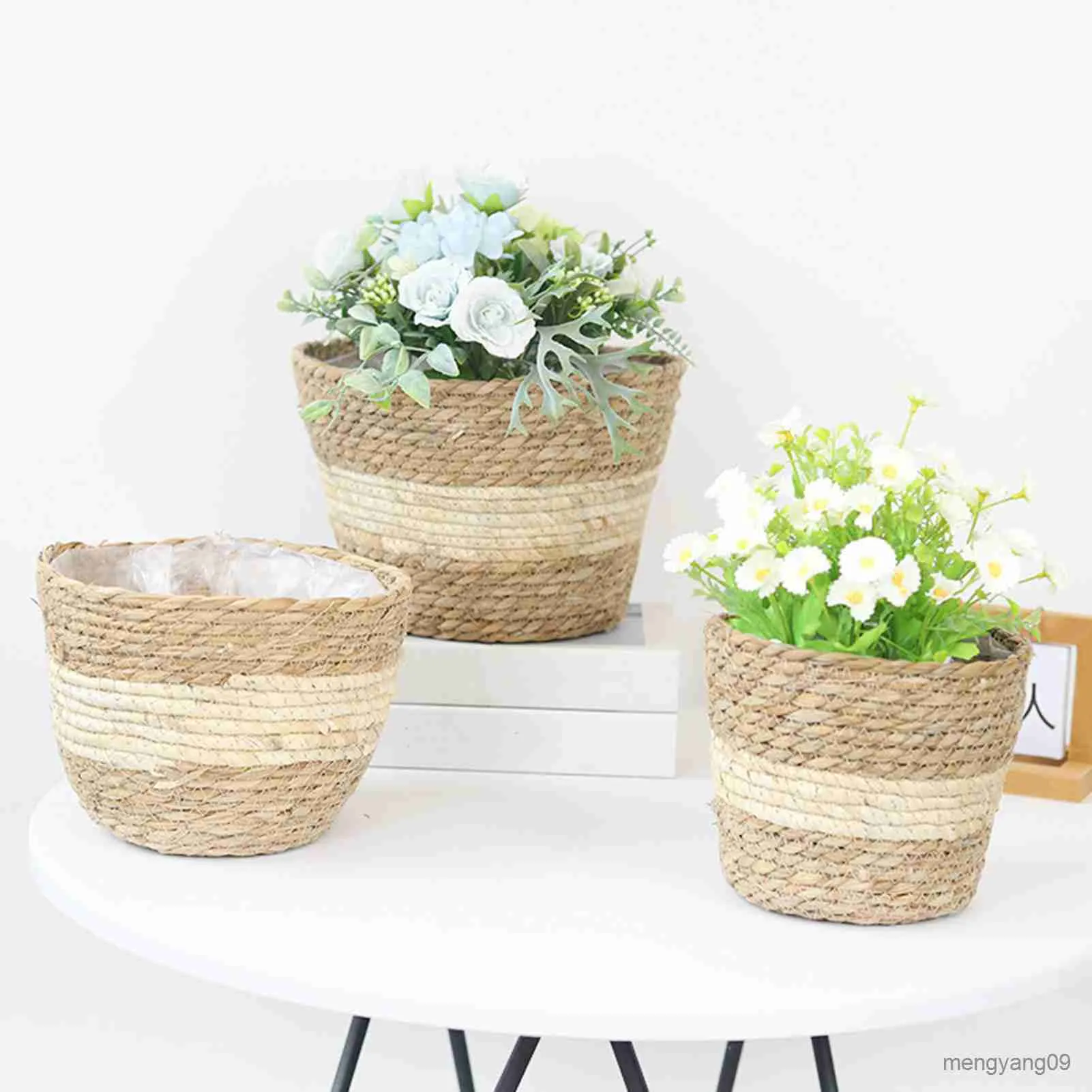 Planters Pots Keranjang Tanaman Alami Pemegang Pot Tanaman Pot Bunga Pot Bunga Keranjang Tanaman Tangan Taman Anyaman Keranjang R230807