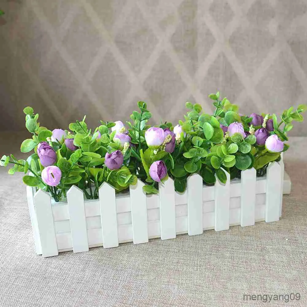 Fence Flower Pots Bunga Kayu Pagar Tanaman Keranjang Kontainer Penanam