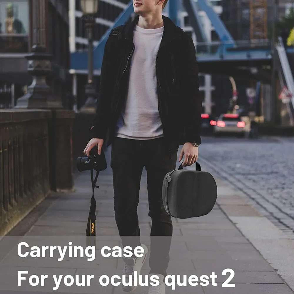 Estuche rígido para Meta/para Oculus Quest 2 todo en uno para juegos de  realidad virtual y controladores táctiles, bolsa de almacenamiento de viaje