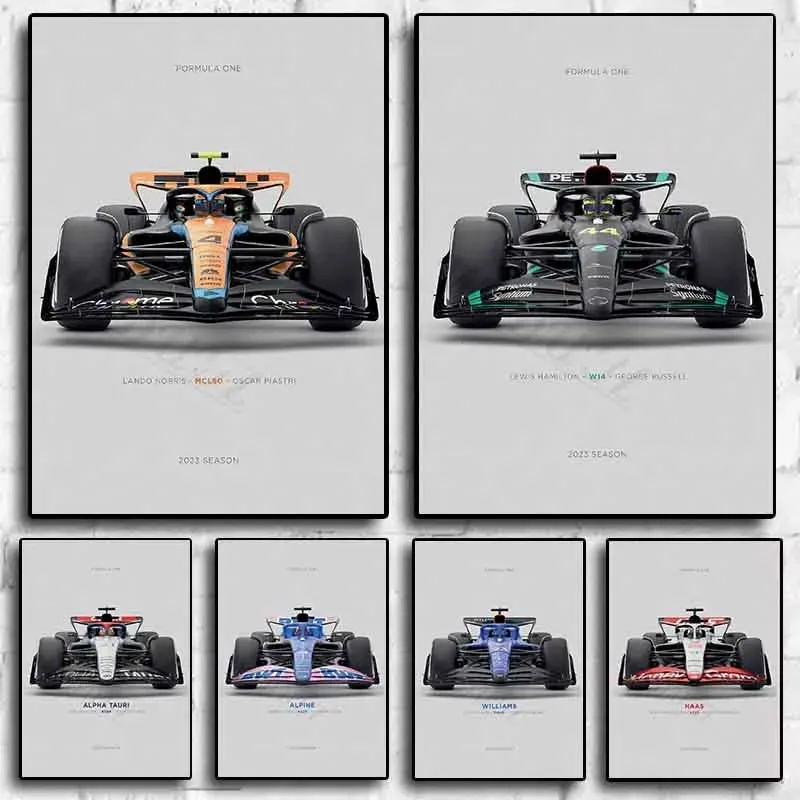 Formule Un Nouvelle Saison Team Racing Toile Peinture Esthétique Pilote Voiture Motorsport Racer Affiches Et Gravures Grand Prix Mur Art Garçons Salon Décor Wo6