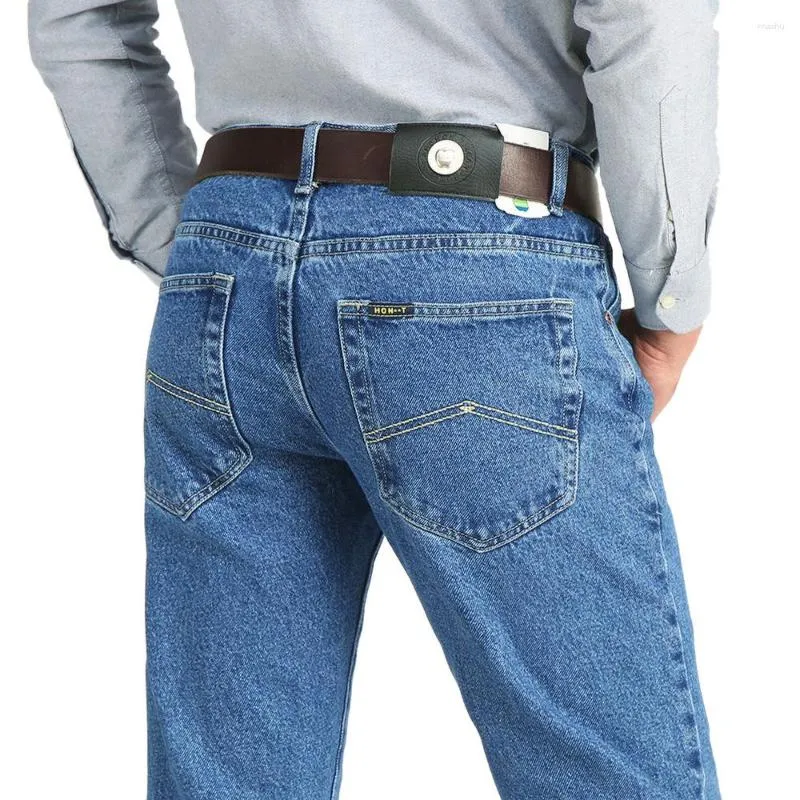 Jeans da uomo Uomo Business Classico Primavera Autunno Cotone maschile Pantaloni in denim di marca elasticizzati dritti Salopette estiva Pantaloni slim fit 2023