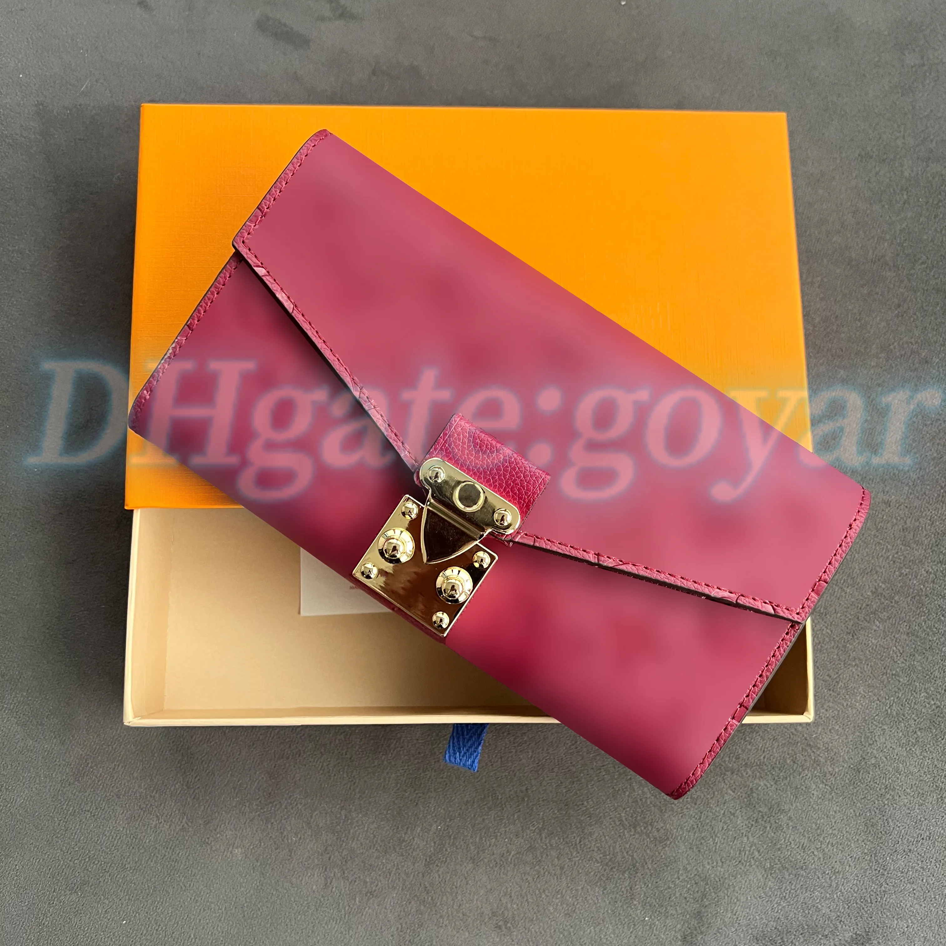 Luxurys Designer Card Holder Long Wallet Fashion Card Case本物のレザーパスポートホルダーマンファッション女性エンベロープポケットオーガナイザーコイン財布用ミニウォレット