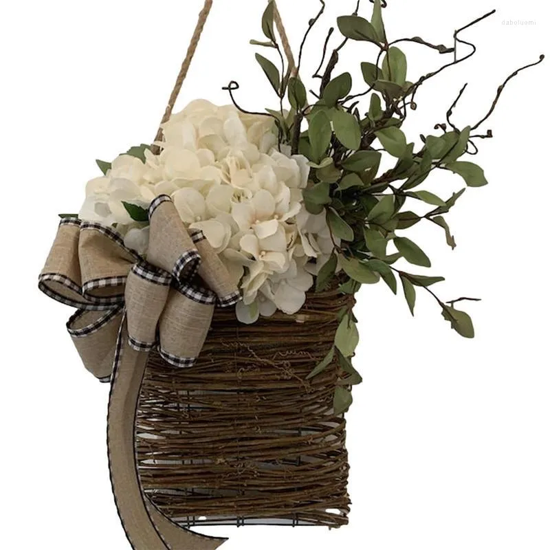 Vaser bröllop hortensia simulering siden blommor bakgrundsarrangemang korgvägg hängande blommigt förnödenheter