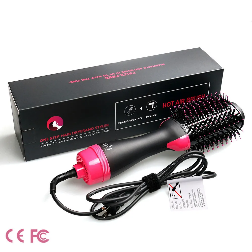 Hair Dryers Drop 2 IN 1 One Step Dryer Air Brush Straightener Curler Comb Roller Electric Ion Blow 230807