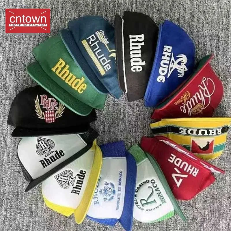 Cappello Rhude Berretto da baseball da esterno Cappello da graffiti hip-hop Lettering casual Tesa curva Vintage Uomo Donna Casual Classico stile retrò Graffiti Visiera Caps Regalo