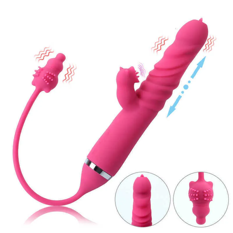 Massager Vagina Clitoral Stimulator Female Masturbator 3 Modes Telescopic Dildo for Women Tongue Licking Vibrator G-spot Massage