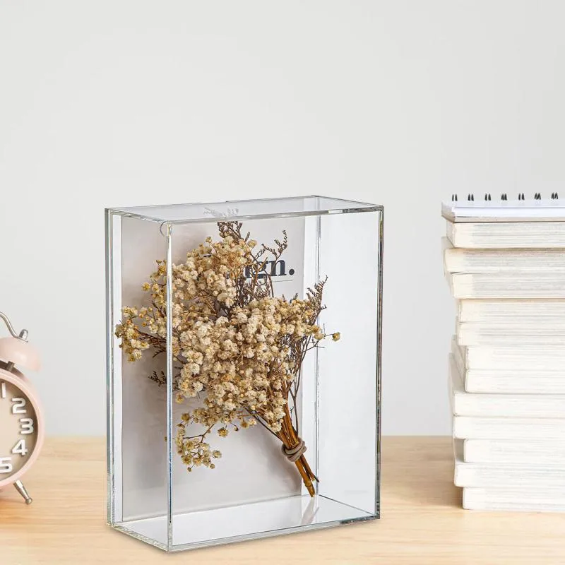 Ramki pudełko cienia przenośna przezroczysta stół DIY lekka suszona rama kwiatowa