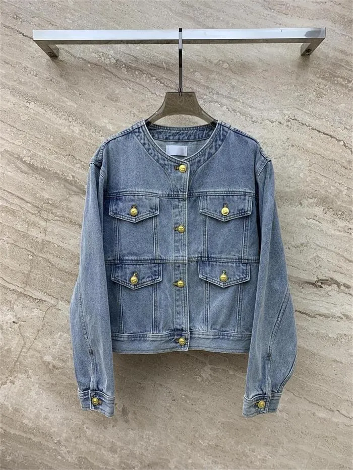 Chan New 2023 Kleding Vrouwen kledingontwerper Fashion Metal Buckle Denim Jacket CCCC Cowboy Coat Leisure Cardigan