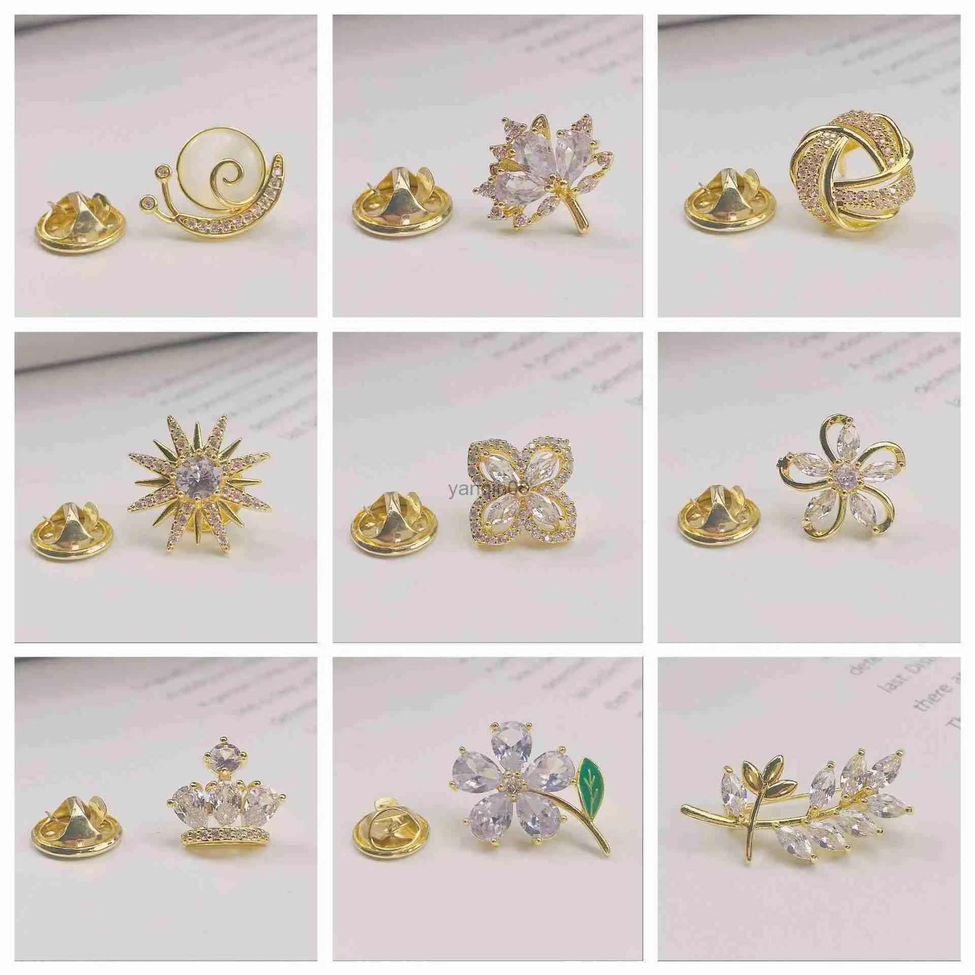 Alfinetes Broches Coreanos Boutique Broches Antiderrapantes Fivela Pin Qualidade Metal Cobre Fivelas Broche Zircão Cúbico Incrustado Broche Jóias Ornamento HKD230807